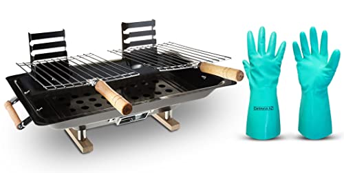 21st Century Tabletop hibachi grill - Japanese hibachi grill - hibachi grill outdoor - indoor hibachi grill - portable camping grill charcoal - Available with Premium Quality Centaurs AZ Gloves