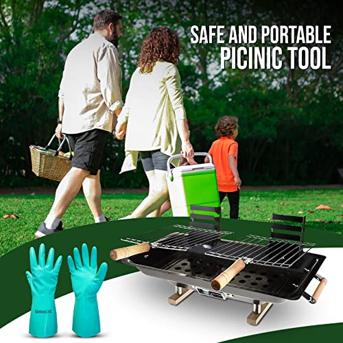 21st Century Tabletop hibachi grill - Japanese hibachi grill - hibachi grill outdoor - indoor hibachi grill - portable camping grill charcoal - Available with Premium Quality Centaurs AZ Gloves