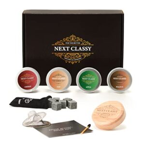 nextclassy cocktail smoker kit for drinks – whiskey, bourbon, meat, cheese and bbq - premium whiskey smoker kit with oak, cherry, apple and walnut wood chips