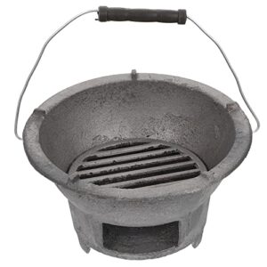 doitool cast iron charcoal hibachi grill, portable charcoal grill for outdoor camping barbecue cooking, japanese hibachi grill