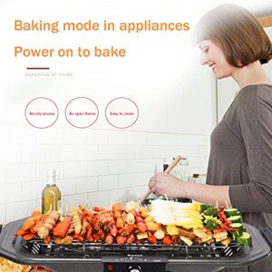 Charcoal and Electricity Dual-Purpose Barbecue Grill, Vertical Balcony Smoke-Free Barbecue Grill, Family Skewers Machine,Outdoor Cooking Camping Picnic