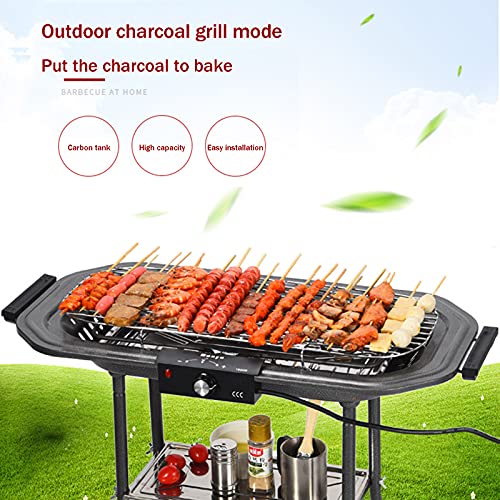 Charcoal and Electricity Dual-Purpose Barbecue Grill, Vertical Balcony Smoke-Free Barbecue Grill, Family Skewers Machine,Outdoor Cooking Camping Picnic