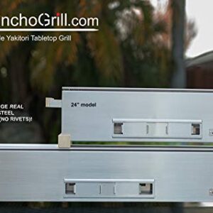 The Bincho Grill GR915L Yakitori Tabletop Charcoal Griller Japanese Style Robata, 36" Made in USA