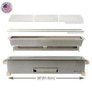 The Bincho Grill GR915L Yakitori Tabletop Charcoal Griller Japanese Style Robata, 36" Made in USA