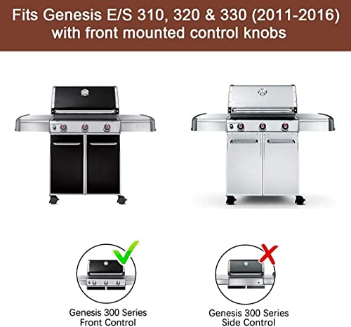 QuliMetal SUS304 Grill Burner and 7620 Flavor Bars for Weber Genesis 300 Series (2011-2016), Genesis E310 E320 E330 S310 S320 S330 Gas Grills with Front Control Panel