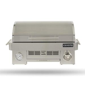 coyote outdoor living portable propane gas grill, 25 inch portable grill with ceramic heat control grid - c1portlp