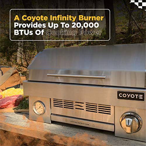 COYOTE OUTDOOR LIVING Portable Propane Gas Grill, 25 Inch Portable Grill with Ceramic Heat Control Grid - C1PORTLP