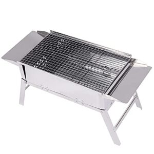 REDCAMP Foldable Charcoal Grill Barbecue, Portable Small Stainless Steel BBQ Grill Camping Grill for Outdoor Picnic Camping Cooking