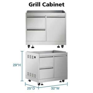 SINDA 7 Piece Modular Outdoor Kitchen Suit, w/Pizza Oven, 4 Burner Natural Gas Grill, BBQ Grill Cabinet, 24" Fridge Drawer, Appliance Cabinet, Sink Cabinet, Coner Cabinet (with Natural Gas Kit)