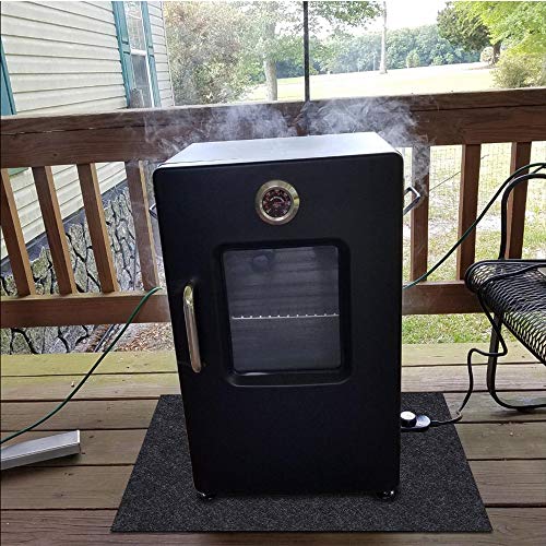 Electric Smoker Mat，Premium Oven Protective Mat—Protects wooden floors and outdoor terraces,Absorbent Material-Contains Smoker Splatter，Anti-Slip and Waterproof Backing，Washable (36" x 46")