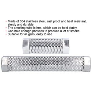 CHICIRIS Smoker Tube 304 Stainless Steel Portable Hex Stable Barbecue Smoke Generator Pipe for Cold Hot Smoking Grilled Foods 5 Hours Pellet Smoker(S)