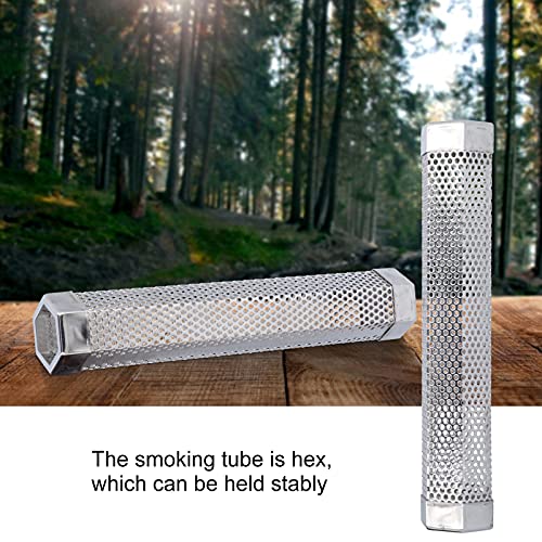 CHICIRIS Smoker Tube 304 Stainless Steel Portable Hex Stable Barbecue Smoke Generator Pipe for Cold Hot Smoking Grilled Foods 5 Hours Pellet Smoker(S)