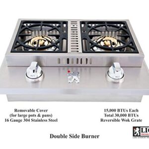 Lion 40-Inch Liquid Propane Grill L90000 w/ 4 Ceramic Tubes w/ Flame Tray and Door and Drawer Combo and Double Side Burner and Refrigerator and 5 in 1 BBQ Tool Set Best of Backyard Package Deal