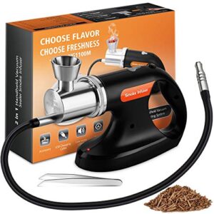 jo chef professional handheld smoke gun – cold smoker + vacuum function – usb smoking gun food smoker – wood chips included - ideal gift for chefs and mixologists – use for sous vide, cocktails + ebook