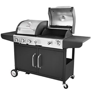 royal gourmet zh3002 3-burner cabinet gas grill and charcoal grill combo, black
