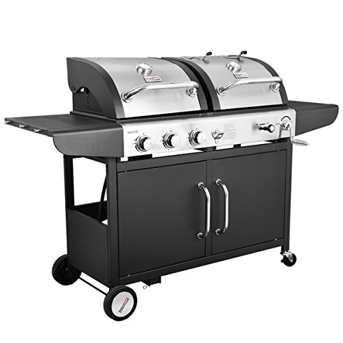 Royal Gourmet ZH3002 3-Burner Cabinet Gas Grill and Charcoal Grill Combo, Black