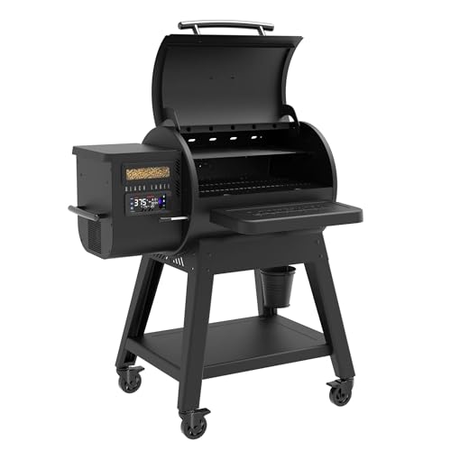 Louisiana Grills 800 Black Label Series Portable Pellet Grill w/809 Square Inch Cooking Area, Digital Controls, WiFi, Bluetooth, & 2 Shelves