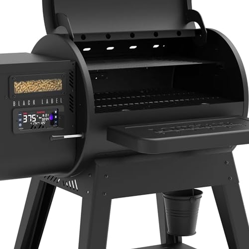 Louisiana Grills 800 Black Label Series Portable Pellet Grill w/809 Square Inch Cooking Area, Digital Controls, WiFi, Bluetooth, & 2 Shelves