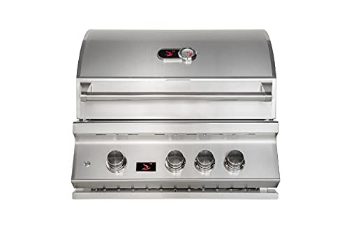 Bonfire CBB3LP 28" 3-Burner Built-in Propane Gas Grill Outdoor with Rear Infrared Burner and Rotisserie,304 Stainless Steel