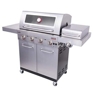 Char-Broil 463255721 Signature TRU-Infrared 4-Burner Cabinet-Style Windowed Gas Grill, Stainless