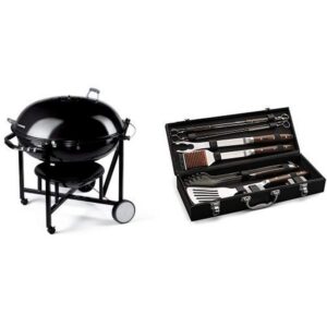 weber 60020 the ranch charcoal kettle grill with cuisinart grilling set