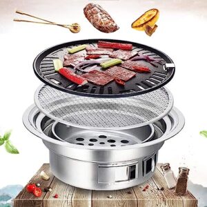 15.7 inch bbq charcoal grill, round barbecue grill household smokeless carbon grill charcoal hot pot barbecue grill pot indoor/outdoor grill bbq for camping picnic party