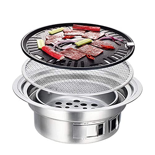 15.7 inch BBQ Charcoal Grill, Round Barbecue Grill Household Smokeless Carbon Grill Charcoal Hot Pot Barbecue Grill Pot Indoor/Outdoor Grill BBQ for Camping Picnic Party