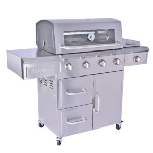 3 Embers 4-Burner Dual Fuel Propane Gas Grill with Radiant Embers Cooking System