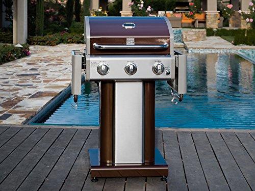 Kenmore 3 Burner Outdoor Patio Gas BBQ Propane Grill in, Mocha