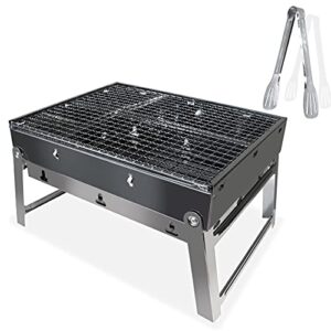 portable charcoal grill foldable barbeque grill stainless steel small bbq grill use for backyard patio grillin picnics beach trailers camping