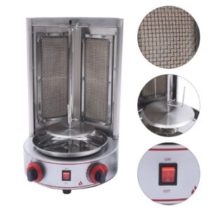 Gas Doner Kebab Machine, Commercial Vertical Shawarma Machine Rotisserie Propane Broiler Stainless Steel Chicken Beef Grill Machine for Restaurant Home, 110V 3000W (Gas)