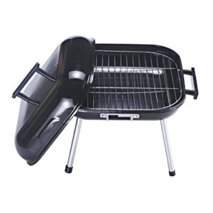 j&v textiles bbq square grill, 14 inch portable charcoal grill, lightweight grill for barbecue party, dual vents for temp & charcoal control