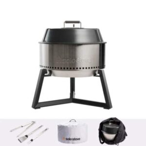 Solo Stove Modern Grill Ultimate Bundle Heavy Duty Portable Charcoal Grill for Outdoors great BBQ Smoker Grill Includes Grilling Accessories and Cooking for Camping