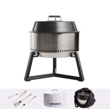 Solo Stove Modern Grill Ultimate Bundle Heavy Duty Portable Charcoal Grill for Outdoors great BBQ Smoker Grill Includes Grilling Accessories and Cooking for Camping