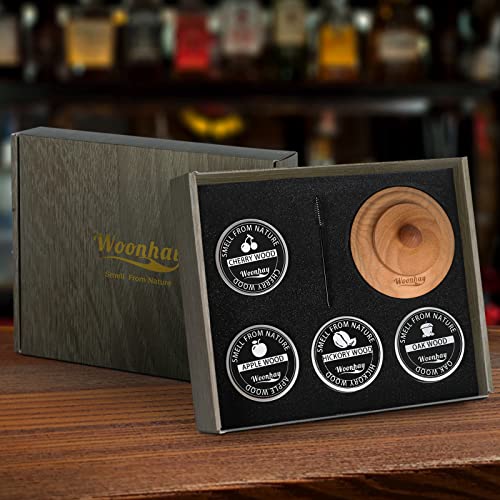 Cocktail Smoker Kit, Old Fashioned Cocktail Whiskey Gifts for Men, Drinking Accessories With 4 Wood Chips for Cocktails, Wine, Whiskey & Bourbon, Ideal Gifts For Drinks(No Butane)