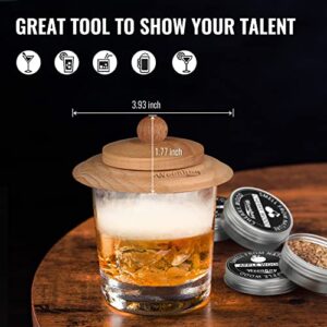 Cocktail Smoker Kit, Old Fashioned Cocktail Whiskey Gifts for Men, Drinking Accessories With 4 Wood Chips for Cocktails, Wine, Whiskey & Bourbon, Ideal Gifts For Drinks(No Butane)