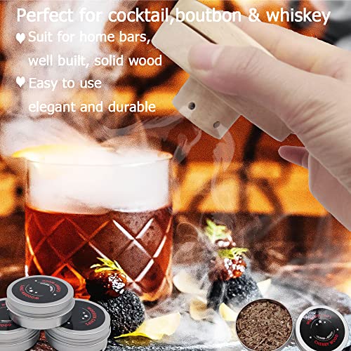 LOYUBNY Cocktail Smoker Kit Old Fashioned Smoker Kit Whiskey,Drink,Bourbon,BBQ Smoker Kit with4 Flavors Wood Chips Gift for Dad/Husband/Men/Father's Day