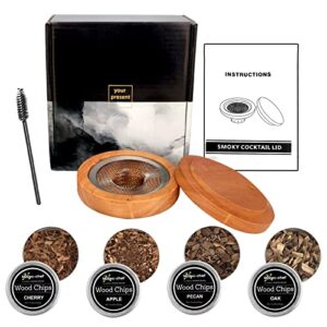 luckykxbb cocktail smoker kit, four flavors of log wood chips,vintage smoke kits for cocktails,