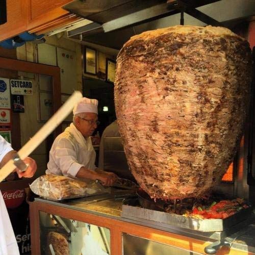 COMMERCIAL industrial Grade FULL PROFESSIONAL SET Meat Capacity 50 kg / 110 lbs. NATURAL GAS 4 BURNER Rotating Spinning Grills Vertical Broiler Shawarma Gyro Doner Kebab Tacos Al Pastor Trompo Machine