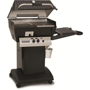 broilmaster q3 grill head with black painted cart, drop down side shelf, liquid propane