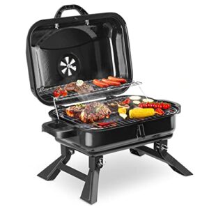 wonlink portable charcoal grill, outdoor bbq smoker grill, barbecue charcoal grill for outdoor camping backyard garden cooking picnic