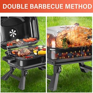 Wonlink Portable Charcoal Grill, Outdoor BBQ Smoker Grill, Barbecue Charcoal Grill for Outdoor Camping Backyard Garden Cooking Picnic