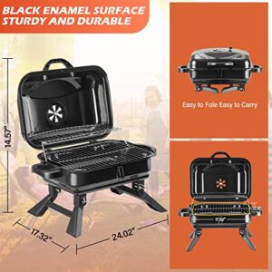 Wonlink Portable Charcoal Grill, Outdoor BBQ Smoker Grill, Barbecue Charcoal Grill for Outdoor Camping Backyard Garden Cooking Picnic