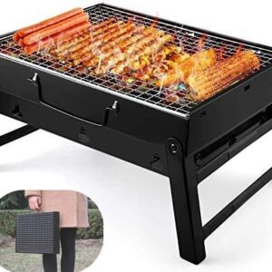 Charcoal Grill Barbecue Portable Grill, Stainless Steel Folding BBQ Grill Tabletop Outdoor Camping Picnic Burner