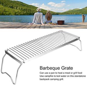 Liyeeo Anti-Corrosion Grate Barbeque Grill, Portable Folding Campfire Grill, Stainless Steel Camping for Picnic BBQ