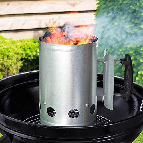 18 Inch Charcoal Grill Bundle Charcoal Chimney Starter for Outdoor Camping Cooking Grill Kit