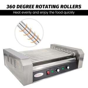 Hakka Commercial Hot Dog Roller Grill with 9 Rollers