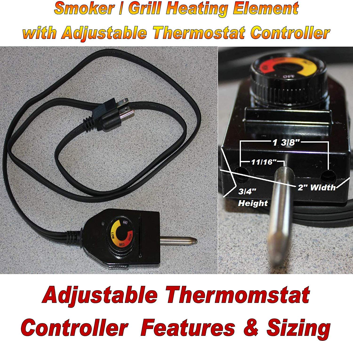Adjustable Controller Only for Electric Smoker BBQ Grill Heating Element