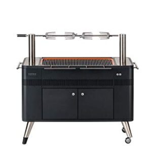 Everdure HUB 54-In. Charcoal Grill with Patented Built-in Rotisserie System & Quick Electric Ignition, Outdoor BBQ Grill, Electric Starter, Adjustable Height, Easy Clean-Up