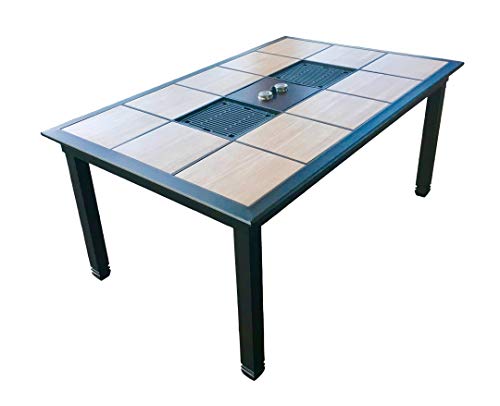 Korean BBQ Table Grill | Korean BBQ | Raclette Style Outdoor Patio Table | Infrared Propane Grill | *No Tile Included*